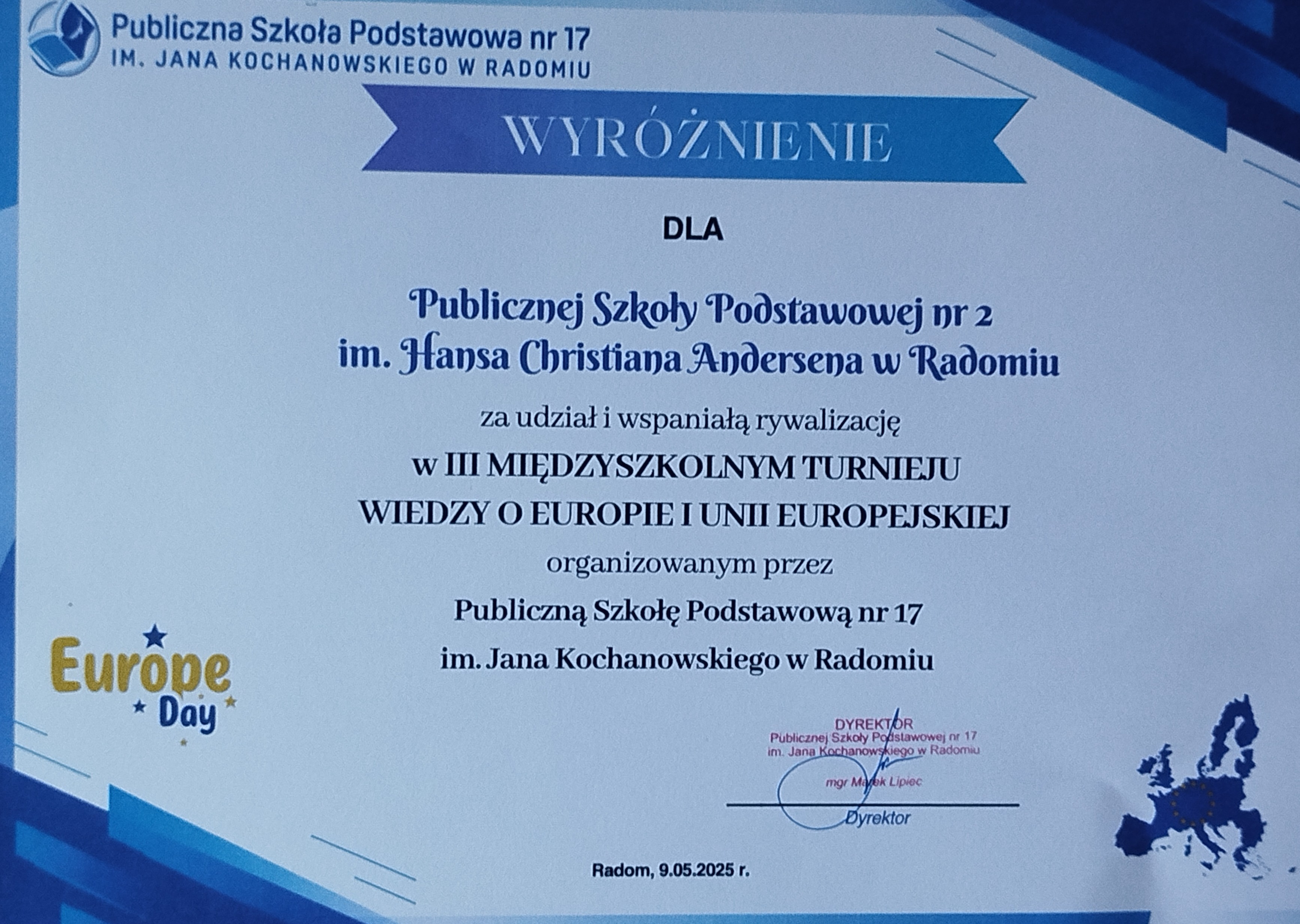 Uczniowie naszej szkoły na III Międzyszkolnym Turnieju Wiedzy o Europie i Unii Europejskiej